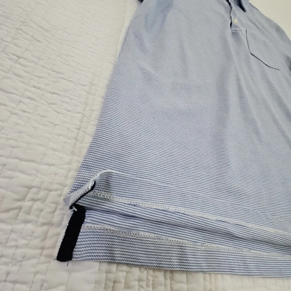 Banana Republic Shirt Men's Medium Performance Pique Polo Blue Pocket 785166 EUC
